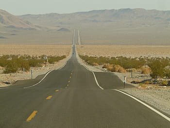 un, photo en perspective, route, route droite, Amérique, Etats-Unis, dom, tout droit, une façon, conduire, asphalte