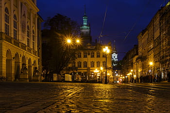 Pohled, bílý, 3-podlažní, 3-podlažní budova, noční dobu, podlaží, budova, v noci, unesco, památky, Dějiny
