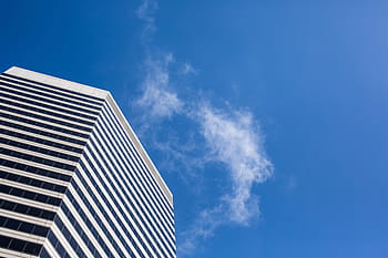 tampilan gedung pencakar langit, biru, langit, Bersih, Pencakar Langit, Pemandangan, dari Bawah, Langit Biru, arsitektur, bangunan, awan