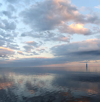 svítání, nebe, mraky, námořní, soumrak, moře, jezero, Baltské moře, morgenrot, tichý, odpočinek