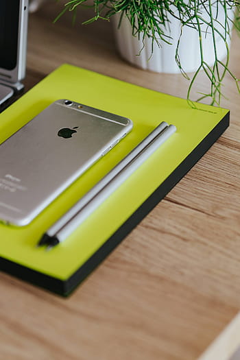 prata acer laptop, branco, bloco de notas, de madeira, mesa, prata, Acer, laptop, branco Apple, Apple iPhone, Apple