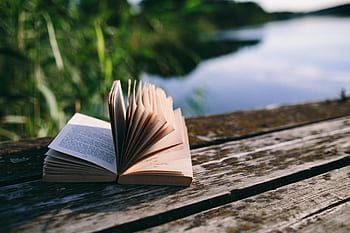 yaz, dayanma, kitap, rahatlatıcı, zaman, okuma kitabı, akşam, Büyülü saat, açılan kitap, okuma, göl