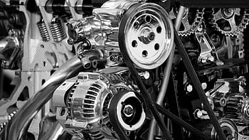 chrome automotive engine, engine, car, car engine, motor, vehicle, auto, automobile, transportation, power, metal
