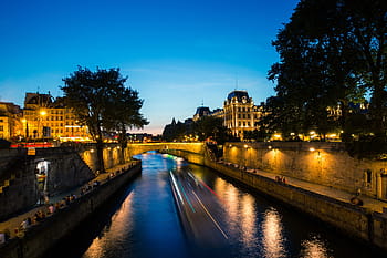 paris, france, Sunset, River Seine, Paris, France, urban, river, night, bridge - Man Made Structure, dusk, architecture