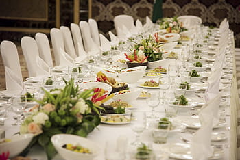 vip, cena, imposta il menu, tavolo, banchetto, ristorante, evento, nozze, piatto, ricevimento di nozze, preparativi