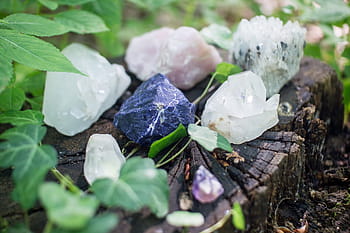 assortito, pietre preziose, fotografia ravvicinata, cristalli, pietre, guarigione, mistico, spirituale, quarzo, quarzo rosa, natura