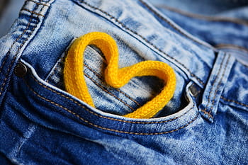 džíny denim, milující srdce, kapesní, s láskou, rozličný, oblečení, móda, milovat, valentinky, džíny, denim