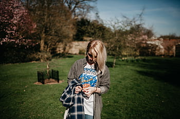 green, grass, people, girl, alone, sunny, day, trees, plant, shade, outdoor