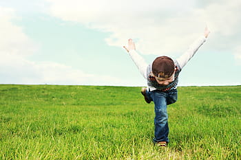 boy, running, like, ninja, grass, daytime, childhood, child, flight, luck, flyer