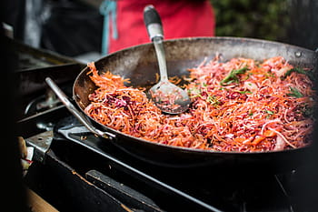 rühren, gebraten, Wurzelgemüse, gebraten rühren, Wurzel, Gemüse, Nahansicht, Kochen, braten, gesund, verarbeiten
