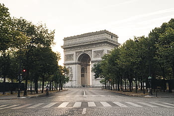 arch, de, triomphe, parisa, arc, paris, daytime, trees, plant, nature, building