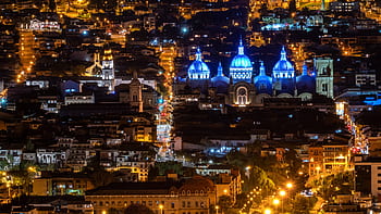 ecuador, cuenca, fotografia notturna, Cattedrale, architettura, illuminazione