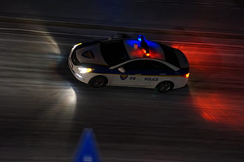 白、 警察セダン、 道路、 夜間、 大韓民国、 警察車、 警察、 夜、 義務、 セレナ