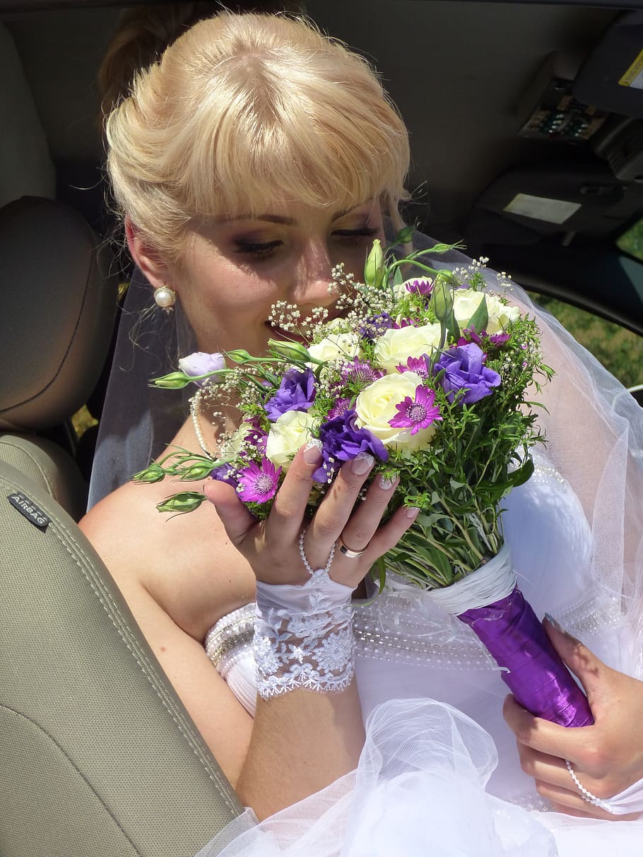 bride, flowers, wedding, bridal bouquet, woman