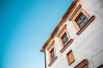 tua, rumah, cerah, biru, langit, Rumah Tua, Biru Cerah, arsitektur, tanpa awan, properti, ruang untuk teks