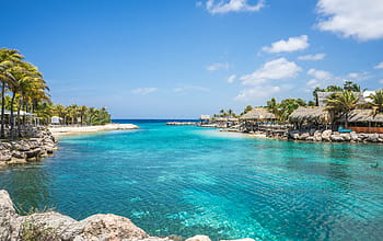 bílý stan altánu, laguna, willemstad, curacao, tropický, antil, karibský, holandský, architektura, ostrov, cestovat