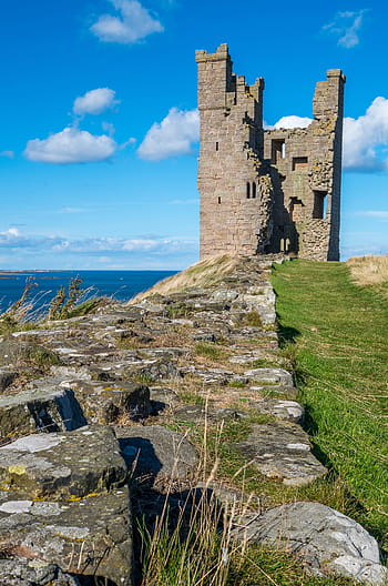 dunstanburgh hrad, zřícenina, věž, hrad, středověk, nebe, kámen, historicky, Anglie, Zajímavosti, Northumberland