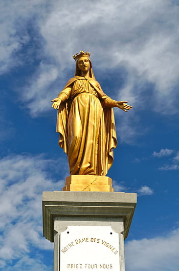 sainte, virgin, mary, statue, church, catholic, france, christianity, god, religion