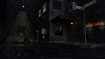 vision, persistens gade skiltning, fortov, bygning, gyde, grunge, gade, alderen, by-, mursten, snavset