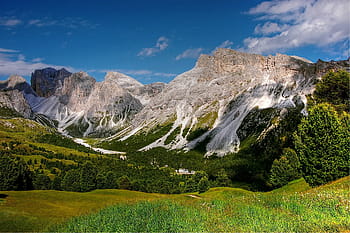 fotografi pemandangan, hijau, bidang, gunung, Dolomit, Monte, Stevia, Alm, Alam, monte stevia, warisan dunia unesco