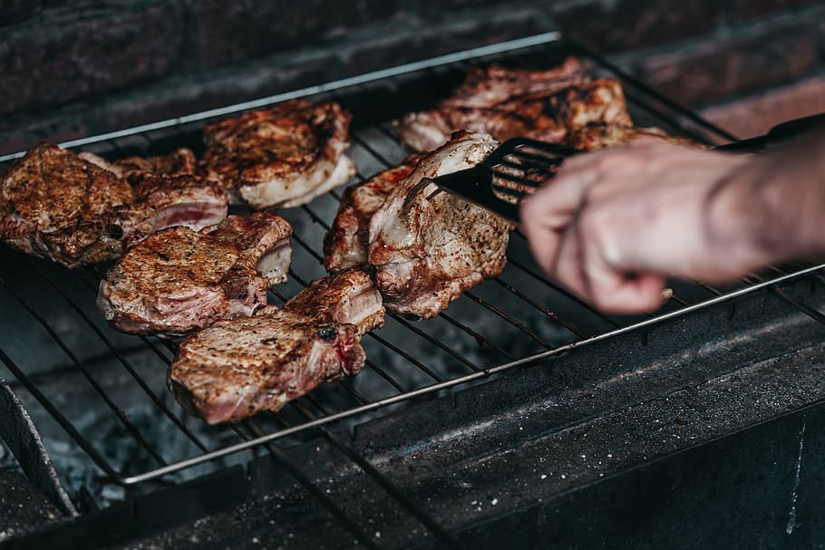 setkat, bbq, maso, gril, grilování, jídlo, vaření, jíst, hovězí, večeře, steak