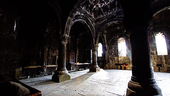 Church, Vestry, Ancient, Geghard, armenia, column, religion, old, christian, historic, orthodox