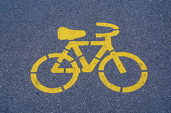 znak pasa rowerowego, żółty, rower, ilustracja, bruk, wózek inwalidzki, ulica, porozumiewanie się, transport, asfalt, Droga