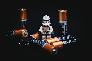 hvězda války lego minifigure, obklopen, baterií, mělký, soustředit se, fotografování, lego, bouřka, voják, baterie, Napájení