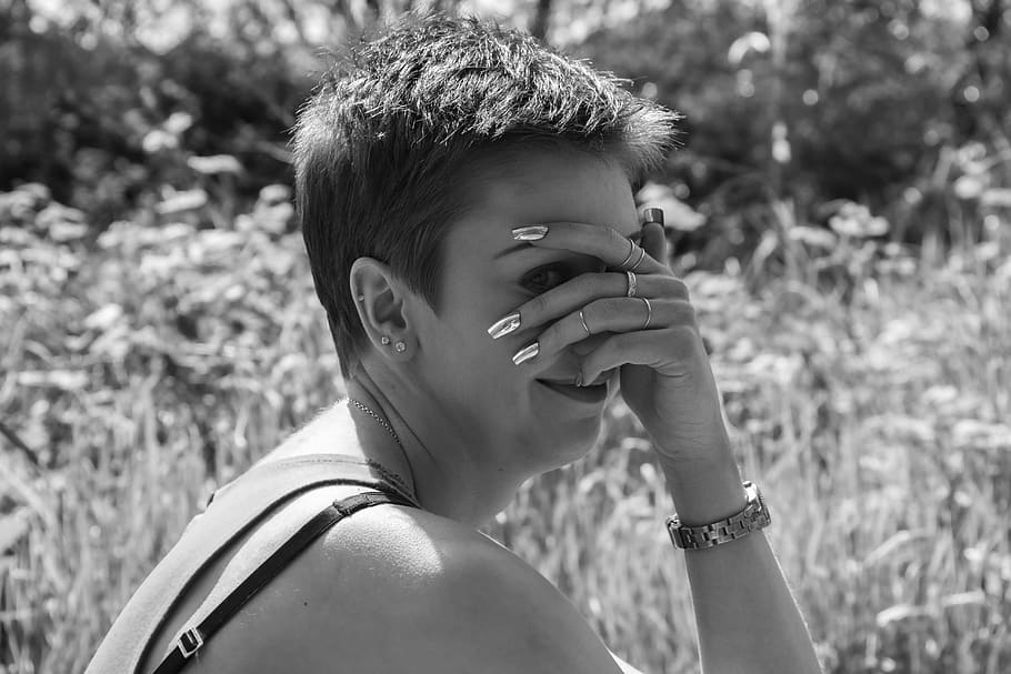 hiding, hands, woman, headache, hand, stress, deception, hide, shy, pain, scared