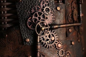 steampunk, Ozubené kolo, retro technologie, fantazie, nýty, kov, retro, zuby, antický, průmysl, mechanismus