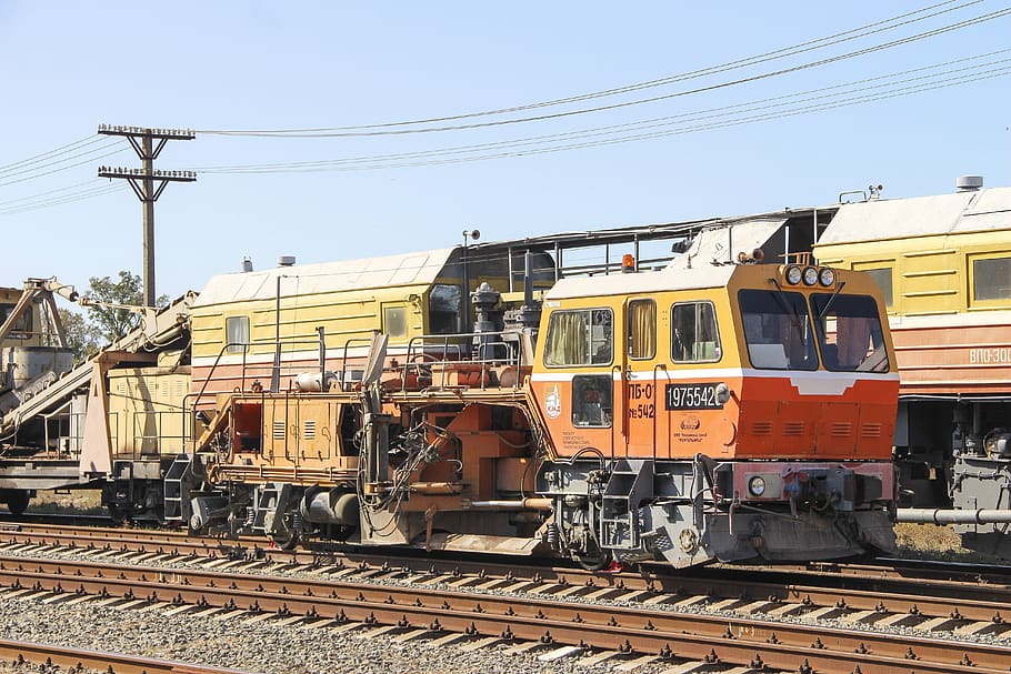 railway, rails, iron, cars, sleepers, locomotive, russia, transport, the way, composition, electric train