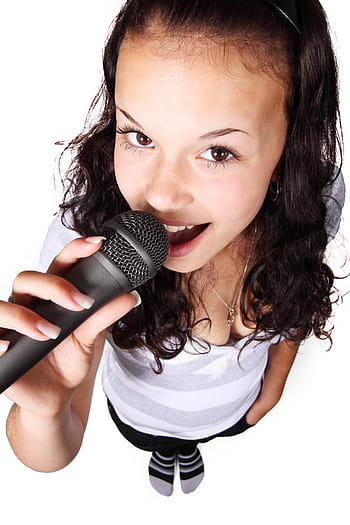 žena hospodářství mikrofon, Zvuk, ženský, dívka, karaoke, mikrofon, hudba, večírek, lidé, pop, zpívat
