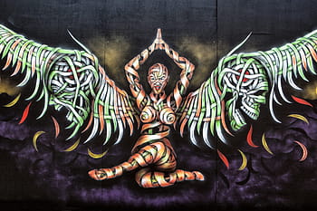wide, angle shot, captured, around, Wide angle, shot, Brick Lane, urban, graffiti, street Art, asia