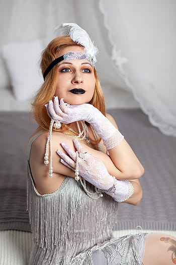 retro, vintage, 20th, modern, gloves, portrait, pen, art nouveau, tattoo, gatsby, dress
