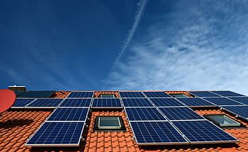 modrý, sluneční, panely, jízdní, střecha, Sluneční Soustava, generátor elektřiny, solární energie, solární články, energie, proud