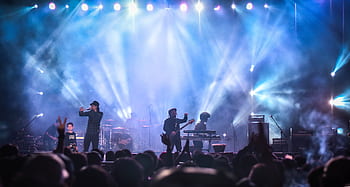 světla, koncert, dav, večírek, hudba, publikum, lidé, etapa, zpěvák, festival, klub