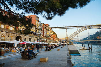 porto, Portugalsko, město, dlaždice, budova, rio, turista, cestovní ruch, historické centrum, fasáda, ribeira