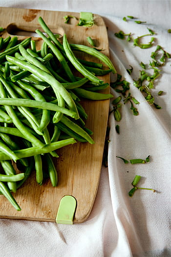 green, beans, vegetables, healthy, food, cutting board