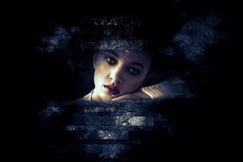 fantasy, gothic, dark, portrait, fantasy portrait, walls, behind the walls, loneliness, sadness, melancholy, female