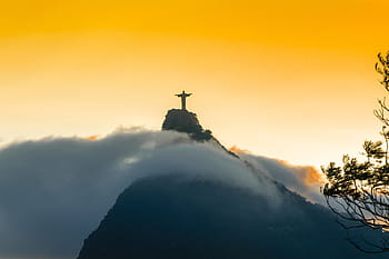 chris, vykupitel hory, západ slunce, rio, Rio de Janeiro, Jižní Amerika, Brazílie, corcovado, Kristus socha, přejít, křesťanství
