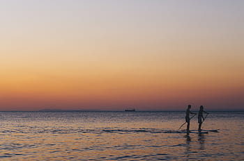 silhuet, person, midten, vand, natur, landskab, ocean, hav, strand, mennesker, mand