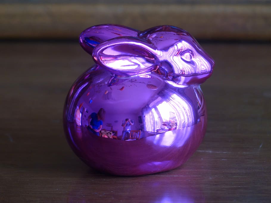 easter bunny, hare, easter, glass, purple, violet, shine, art, deco, decoration, decorative