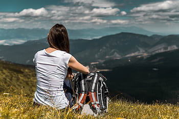 Tourist, traveler, background, valley, landscape, view, adventure, backpack, backpacker, cloud, clouds