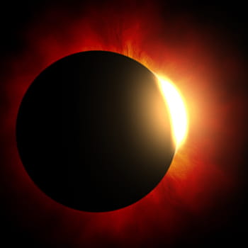 ilustrace zatmění, zatmění Slunce, slunce, měsíc, astronomie, sluneční, zatmění, prostor, nebe, hvězda, částečný