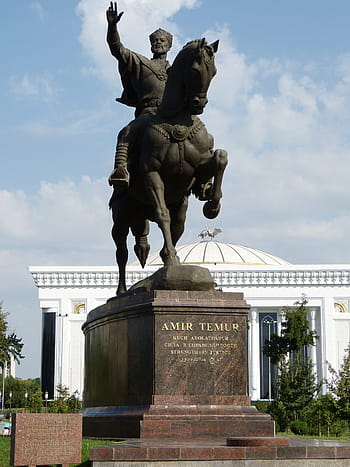 timur, timur tamerlan, socha, památník, Reiter, hrdina jezdecké postavy, tashkent, Uzbekistán