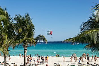 lidé, bílý, písečné pláže pobřeží, během dne, Mexiko, cancun, slunce, párty, letní, slunce, večírek, Dovolená