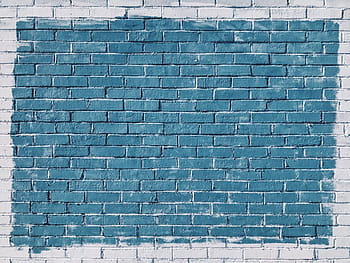 detailní fotografie, modrý, malované, beton, cihlová zeď, zeď, cihly, malovat, skály, vzor, kámen