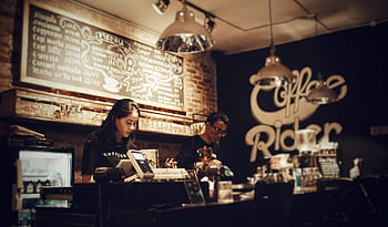 restaurant, bar, cafea, magazin, interior, rustic, epocă, retro, Barista, cafenea, om