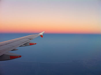 flying, airplane, showing, right wing, sky, window, view, wing, flight, travel, transportation