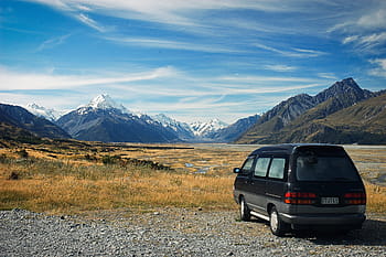 Monte, cocinero, nacional, parque, viaje, parque nacional del monte Cook, coches, nubes, monte Cook, montañas, nómada